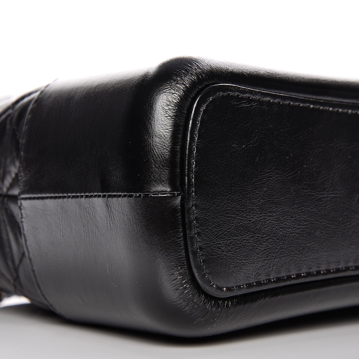 Aged Calfskin Quilted Medium Gabrielle Hobo Black