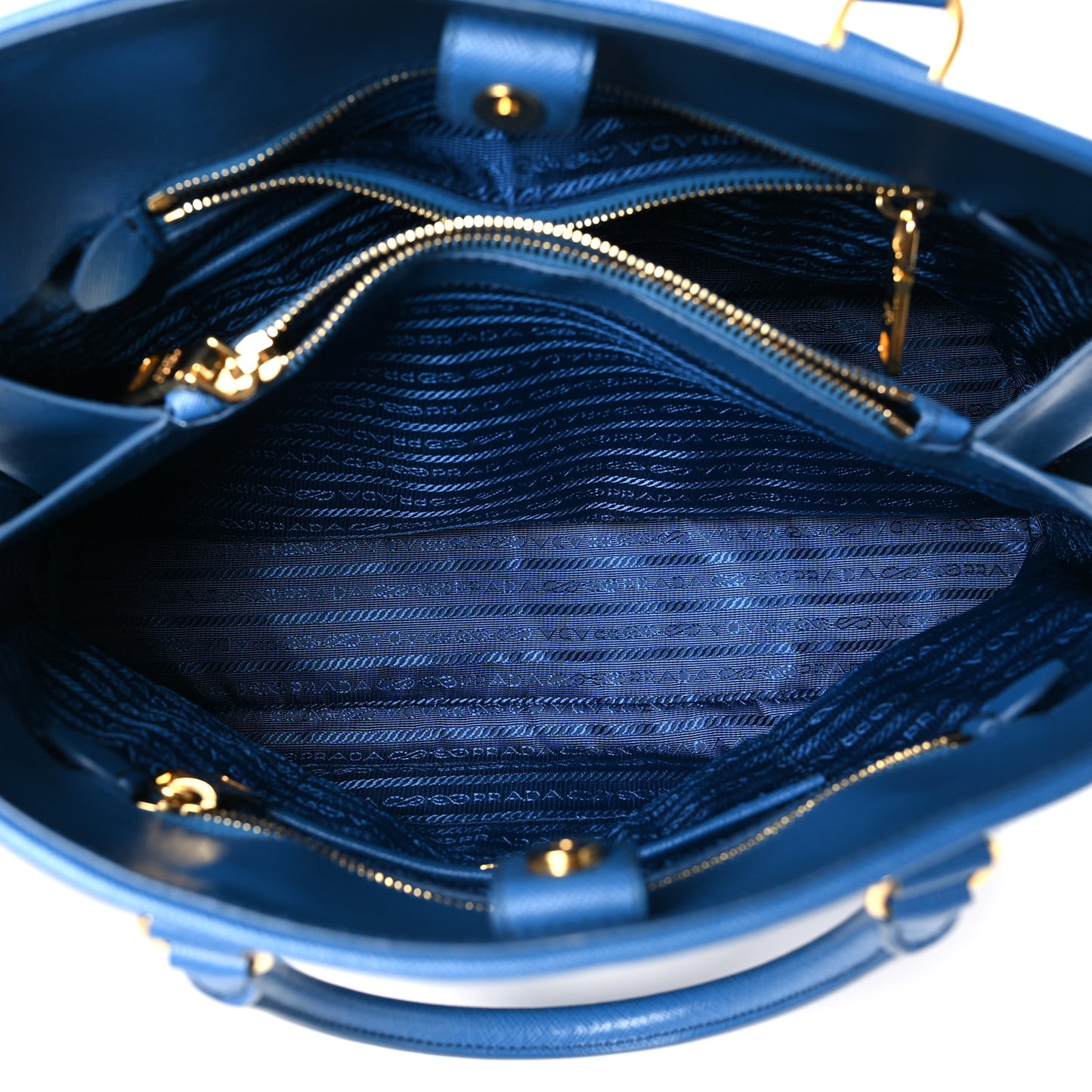 Saffiano Lux Medium Promenade Tote Cobalto