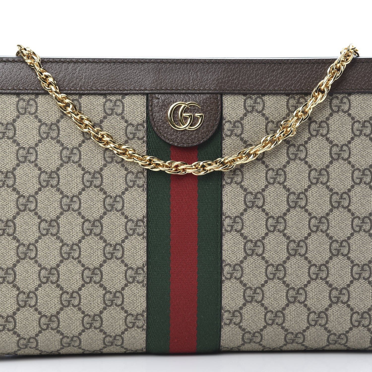 Gucci GG Supreme Monogram Web Medium Ophidia Chain Shoulder Bag Brown 8 of 13
