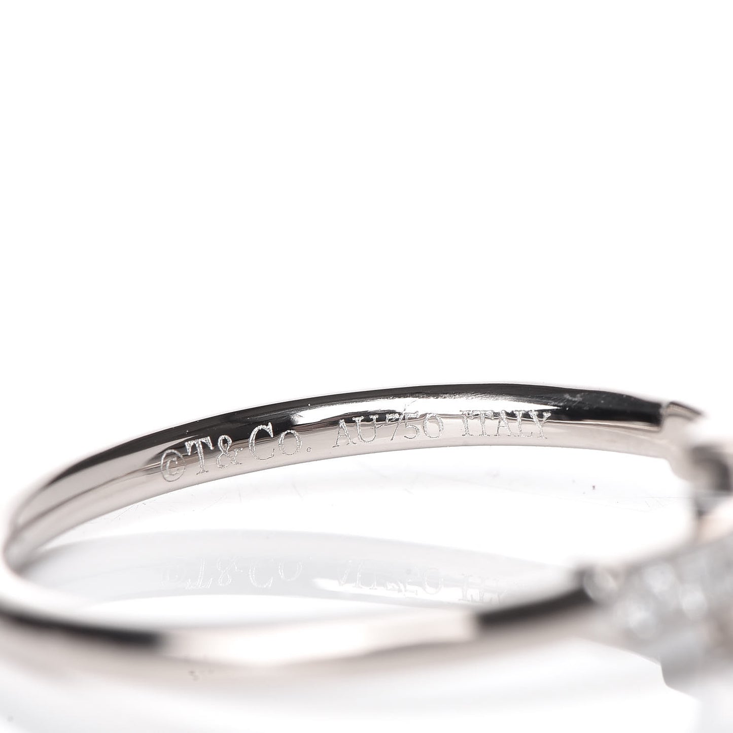 18K White Gold Diamond T Wire Ring 52 6