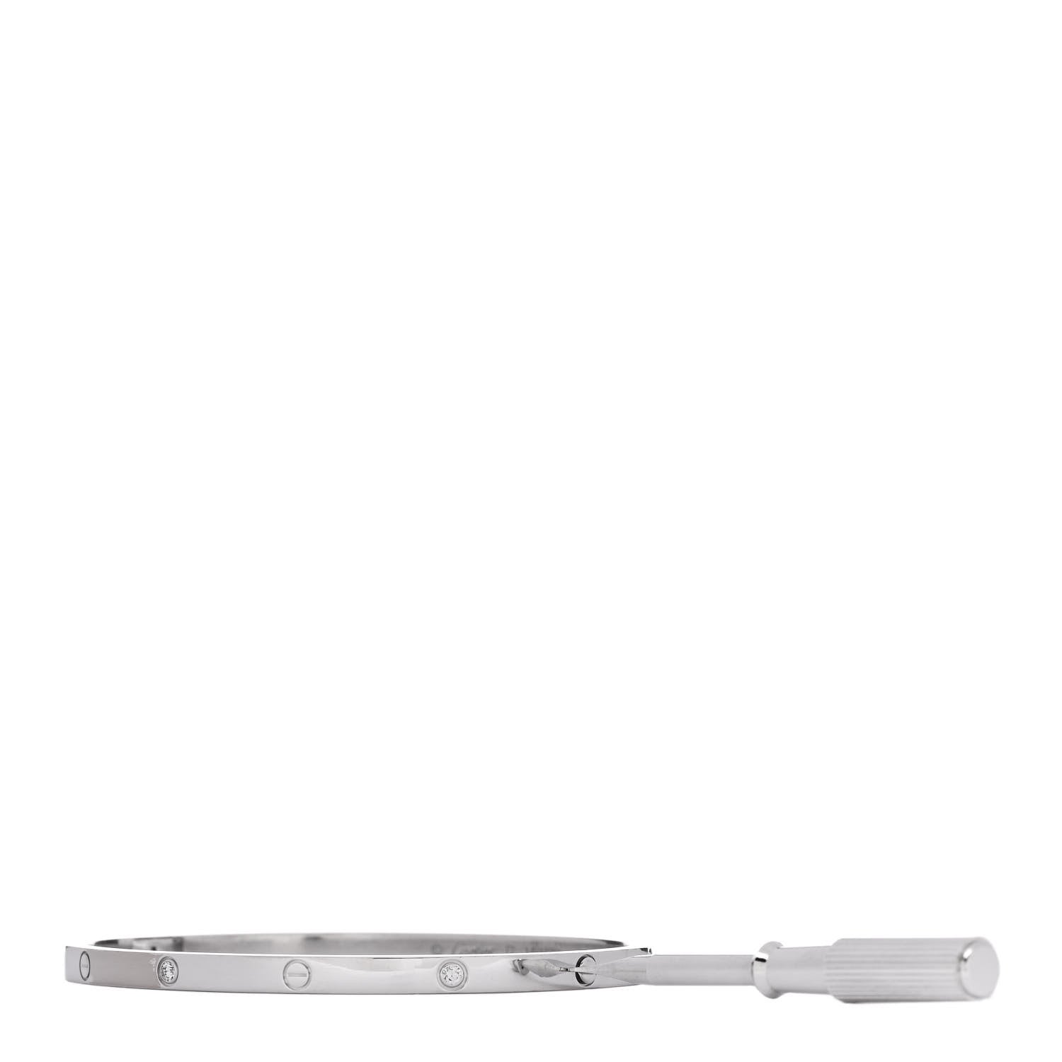 Cartier 18K White Gold 6 Diamond Small LOVE Bracelet 17 3 of 8