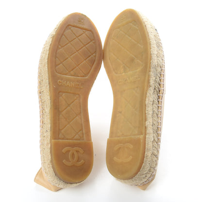 Chanel Lambskin CC Espadrilles 37 Beige Black 5 of 11