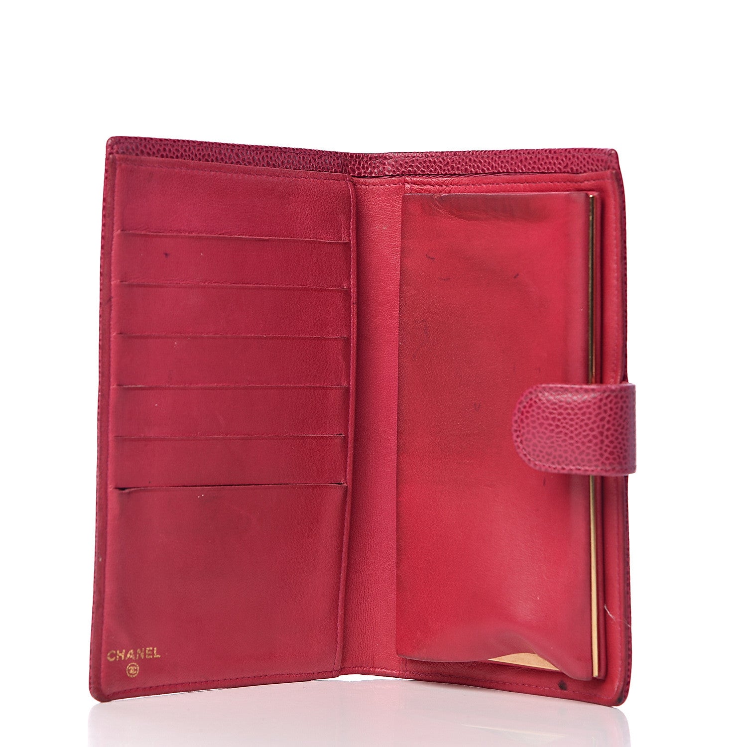 Chanel Caviar Timeless CC French Wallet Dark Pink 5 of 9