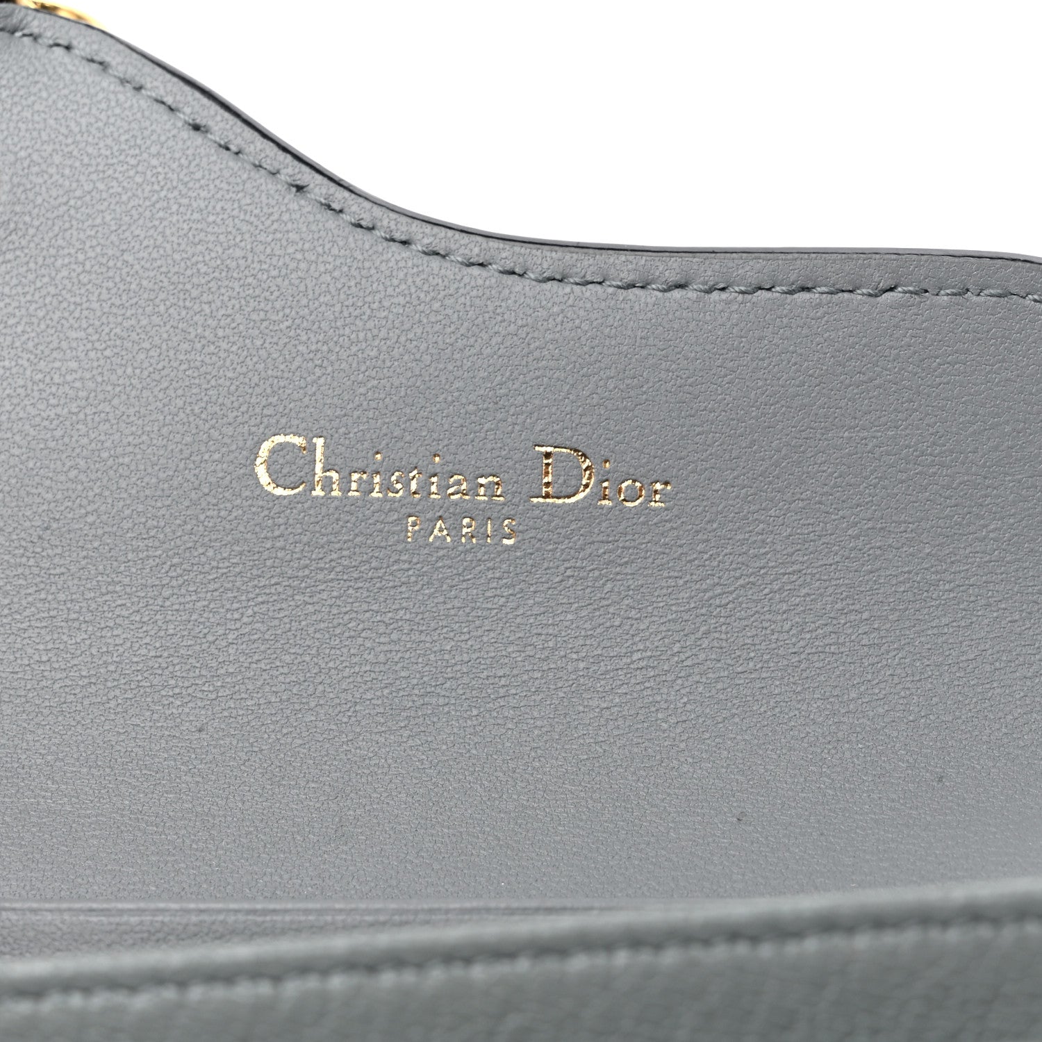 Christian Dior Goatskin Saddle Card Holder Grey 6 of 10