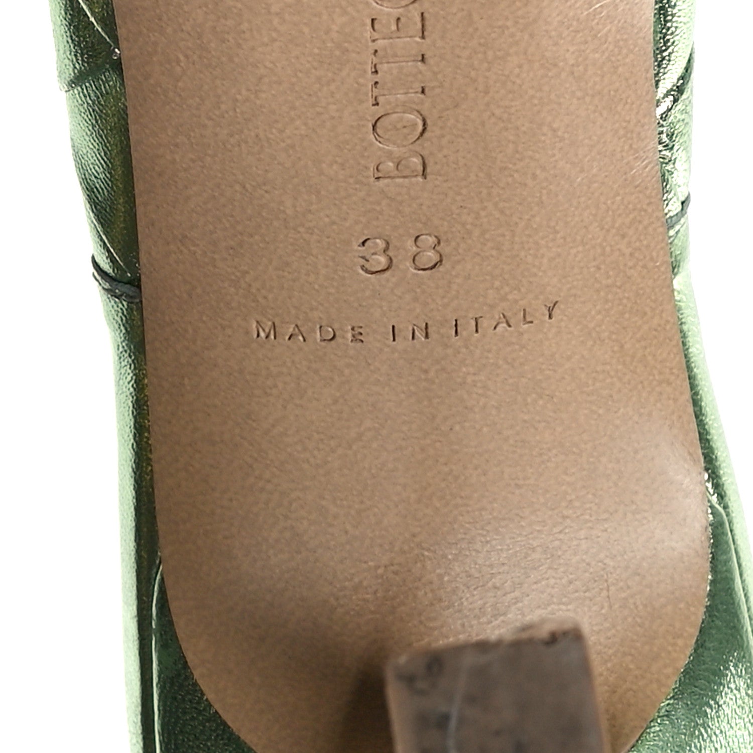 Bottega Veneta Metallic Nappa Maxi Intrecciato Lido 90mm Mule Sandals 38 Pistachio 7 of 7