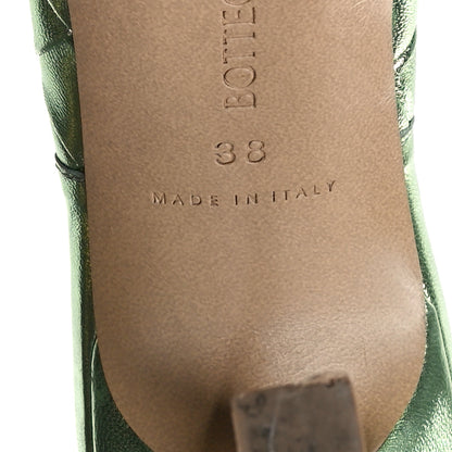 Bottega Veneta Metallic Nappa Maxi Intrecciato Lido 90mm Mule Sandals 38 Pistachio 7 of 7