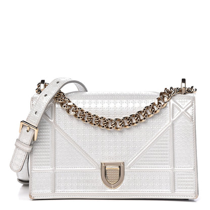 Christian Dior Patent Micro-Cannage Small Diorama Flap Bag White 1 of 16