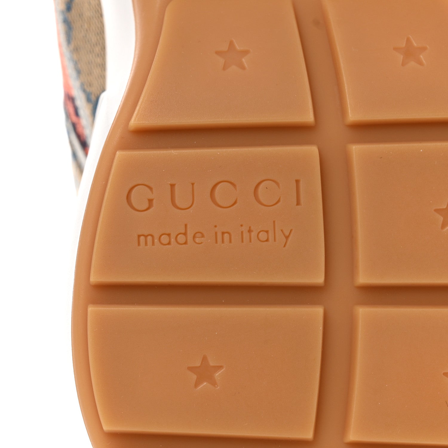 Gucci Monogram Multicolor Demetra Womens Rhyton Sneakers 35.5 Yellow Blue Great White Tabasco 6 of 8