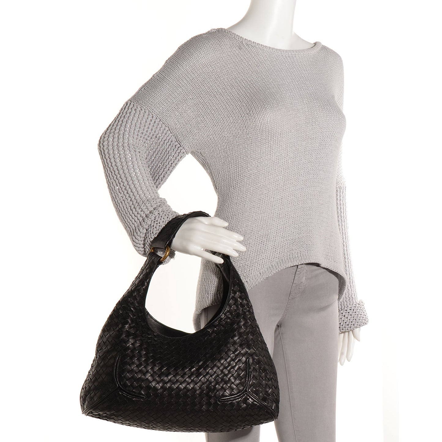 Nappa Intrecciato New Ball Hobo Nero Black