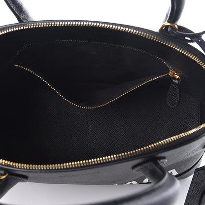 Balenciaga Signature Grained Calfskin Logo S Ville Top Handle Bag Black White 7 of 9