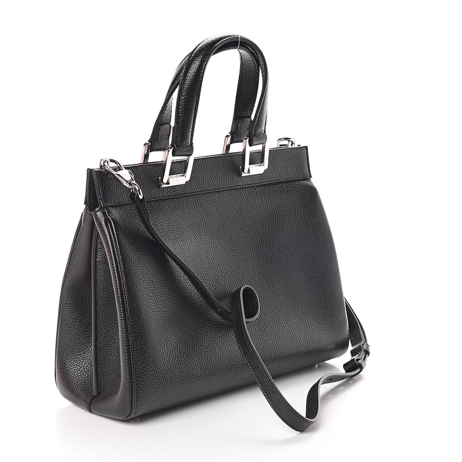 Gucci Grainy Calfskin Small Zumi Top Handle Bag Black 3 of 11
