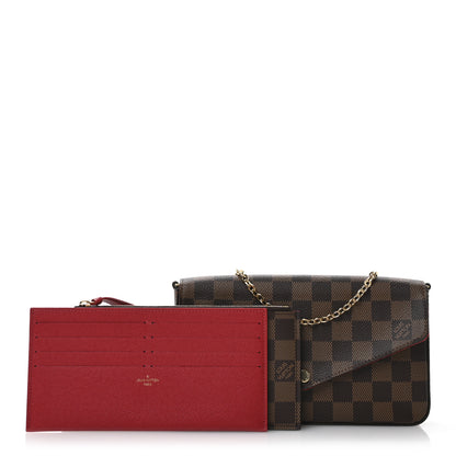 Louis Vuitton Damier Ebene Pochette Felicie Chain Wallet 3 of 10