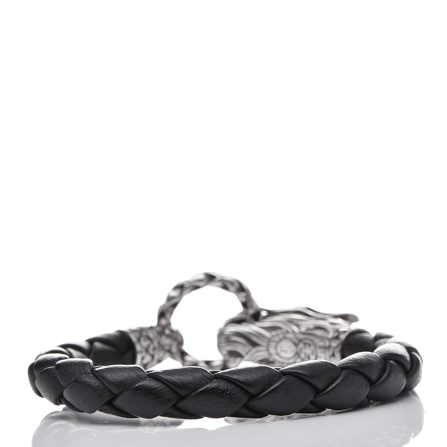 Sterling Silver Leather Naga Dragon Legend Bracelet Black