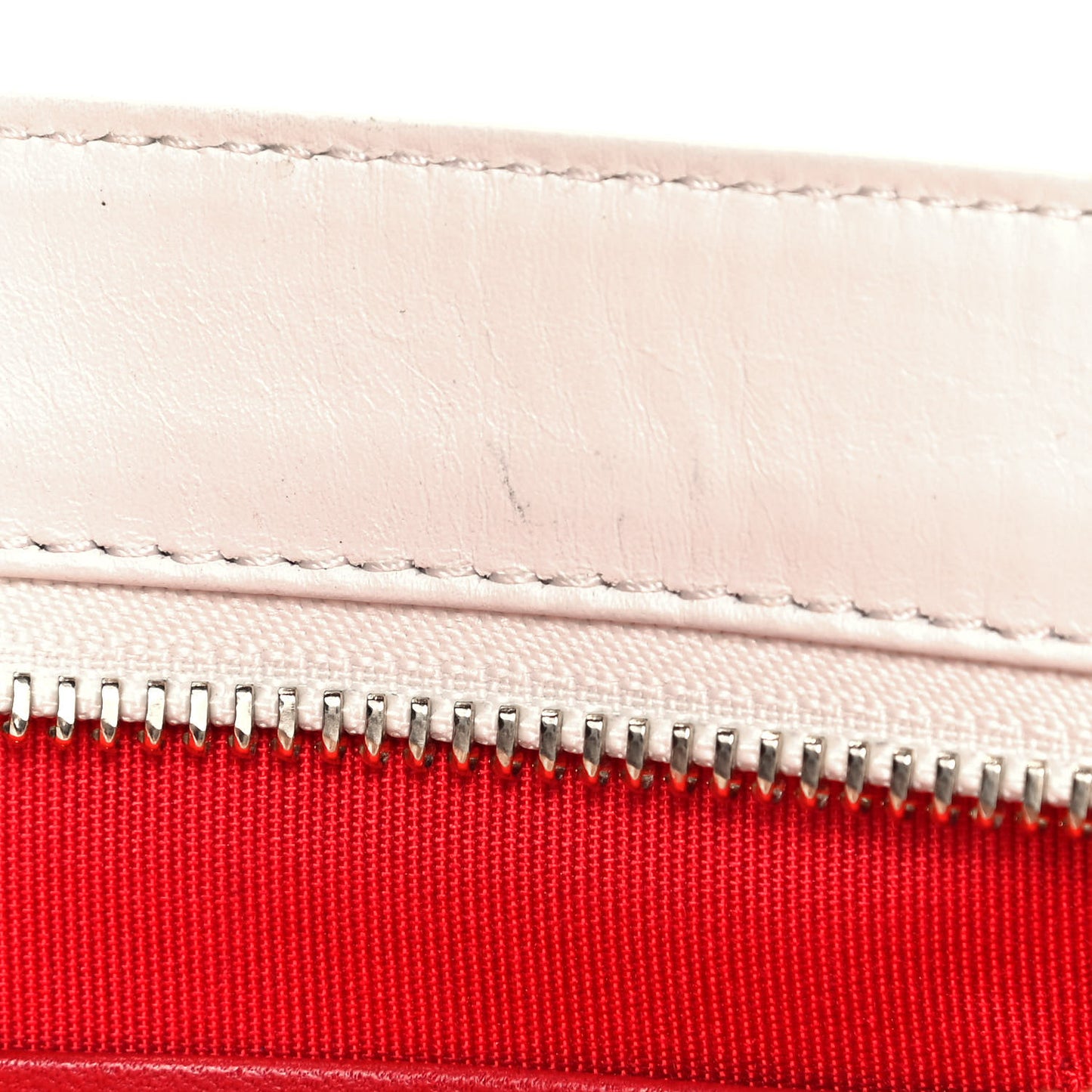 Calfskin Panettone Spiked Valentines Clutch Bag White Red