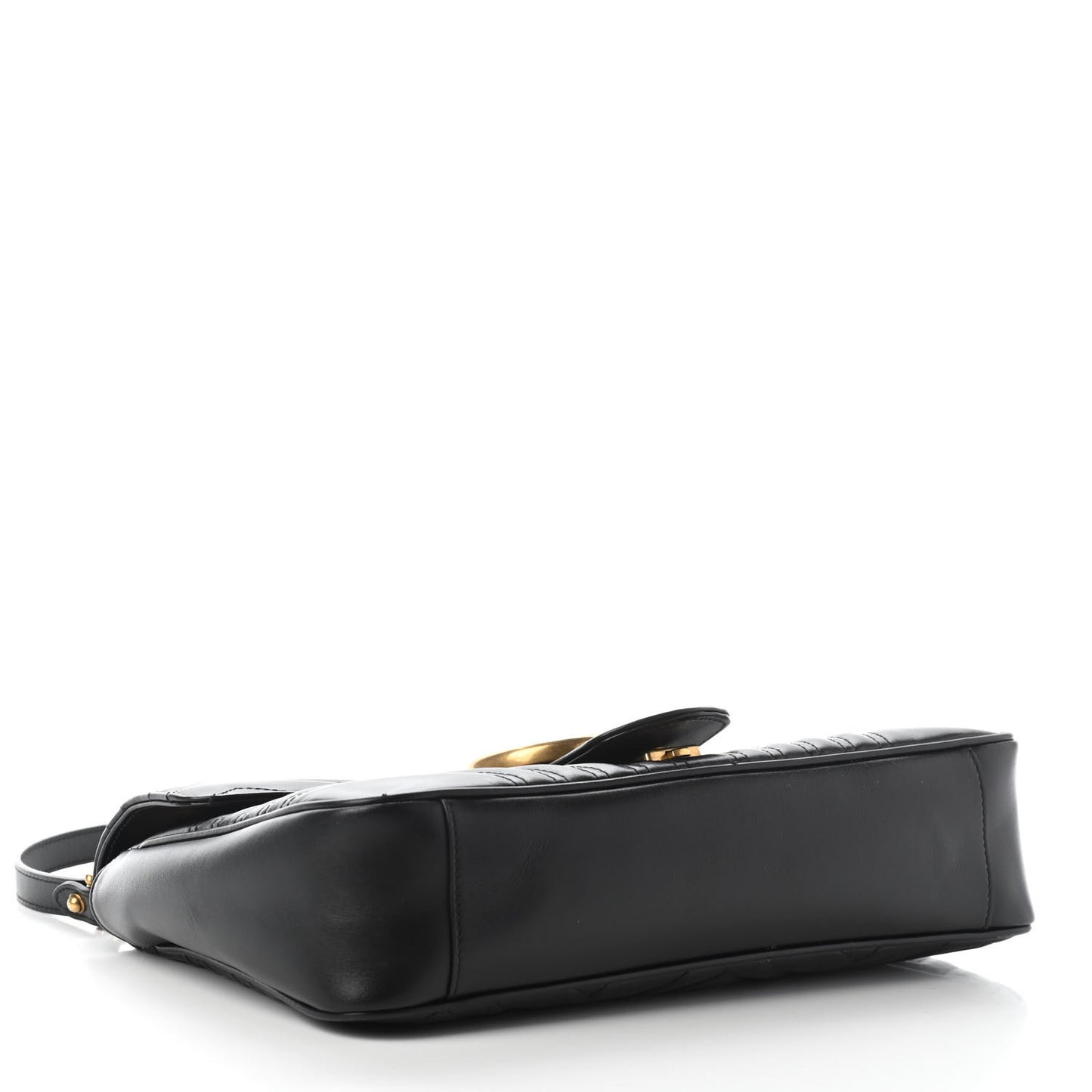 Calfskin Matelasse Medium GG Marmont Shoulder Bag Black