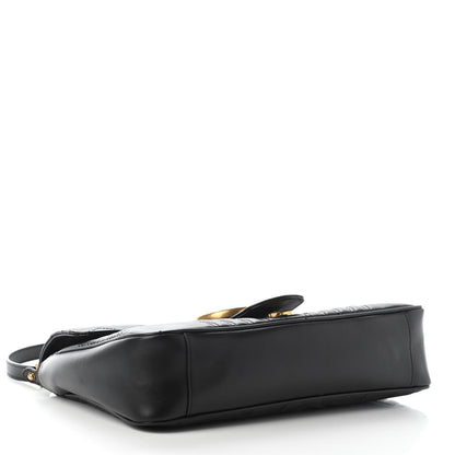 Gucci Calfskin Matelasse Medium GG Marmont Shoulder Bag Black 4 of 9