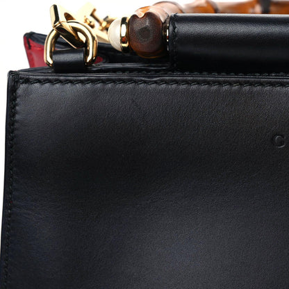 Gucci Nappa Bamboo Web Mini Nymphaea Top Handle Bag Black 19 of 21