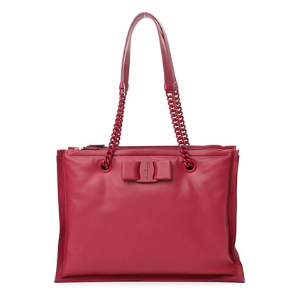 Salvatore Ferragamo Calfskin Viva Bow Tote Melagrana 1 of 9