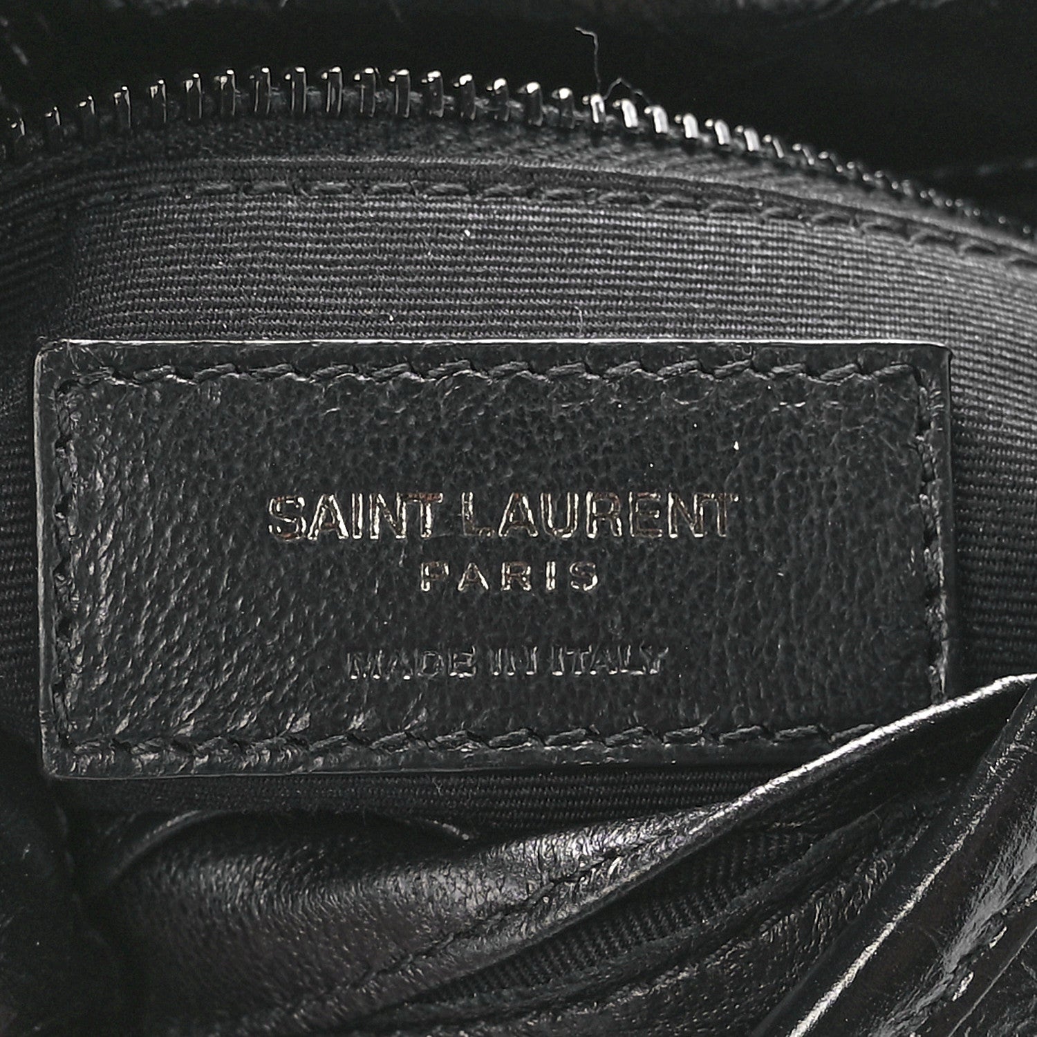 Saint Laurent Crinkled Calfskin Matelasse Monogram Niki Chain Wallet Black 5 of 10