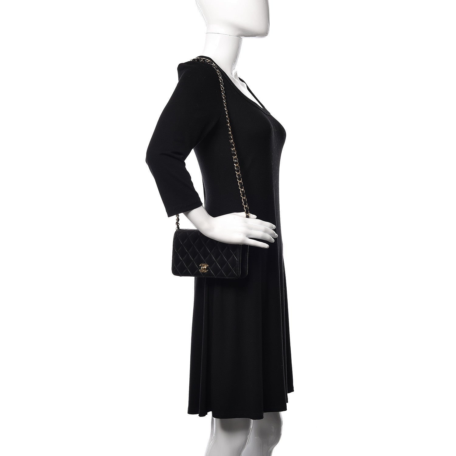 Chanel Lambskin Quilted Small Single Flap Black 1 of 9