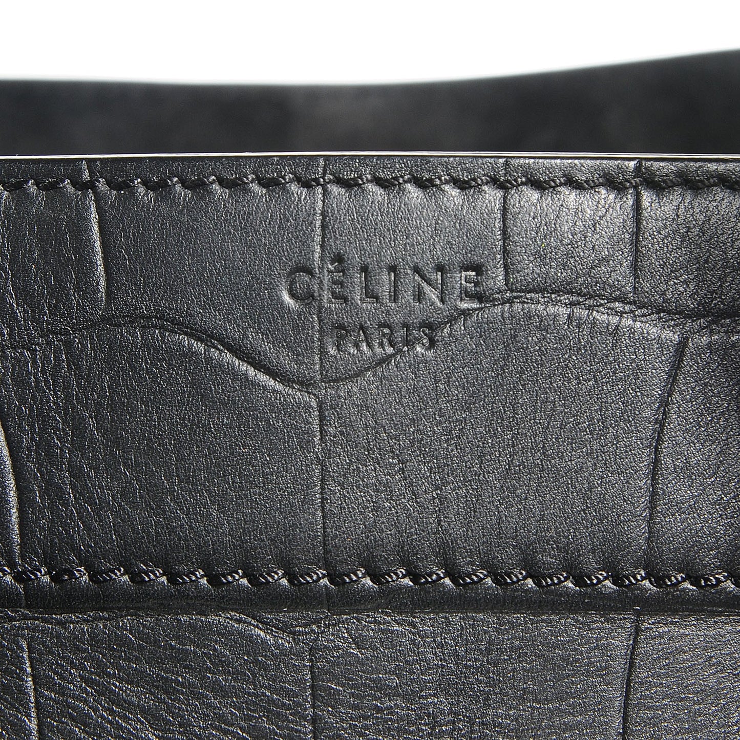Crocodile Embossed Calfskin Medium Phantom Luggage Black