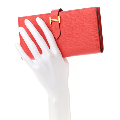 Hermes Epsom Bearn Gusset Wallet Rose Jaipur 2 of 9