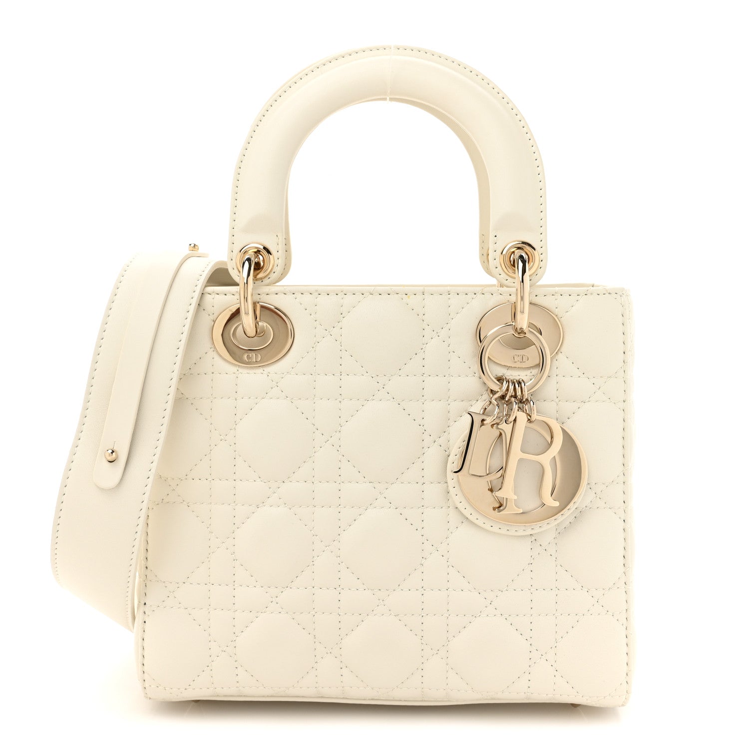 Christian Dior Lambskin Cannage Small Lady Dior White 1 of 10