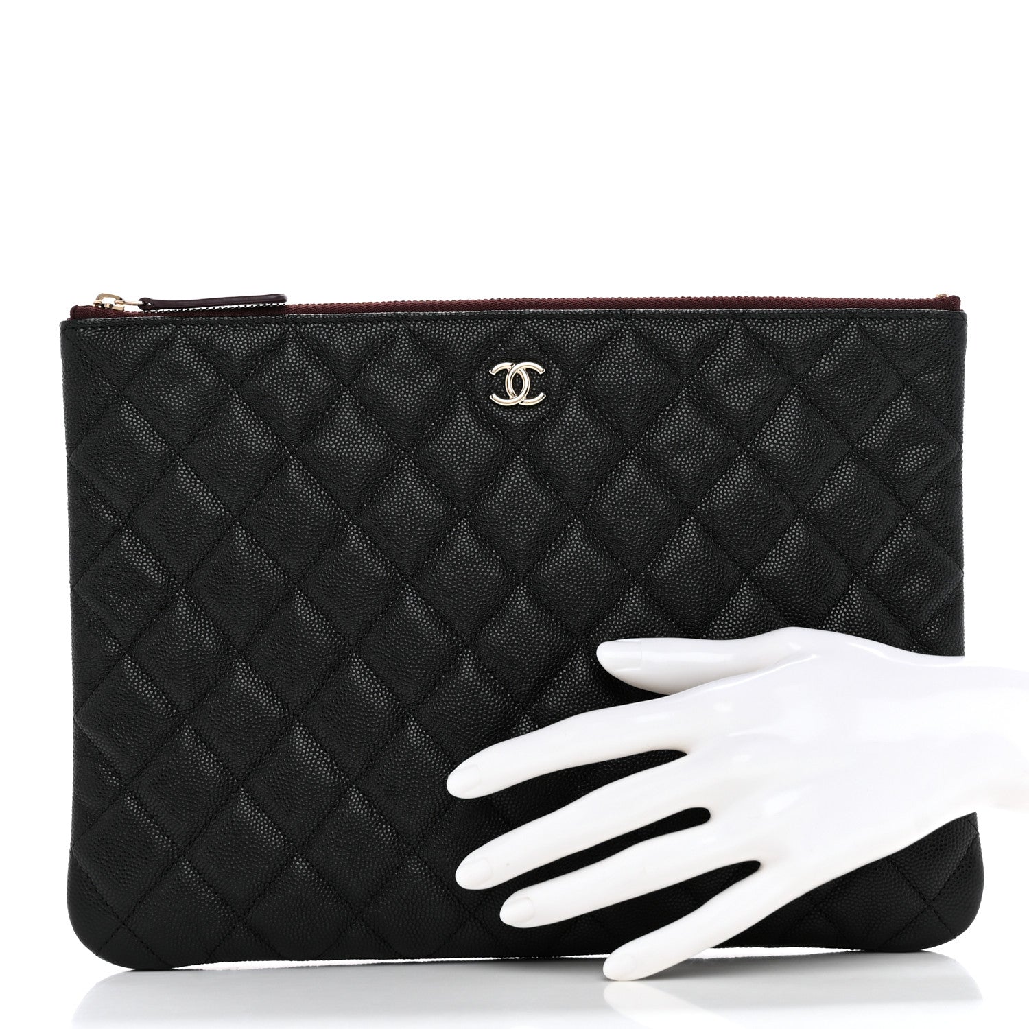 Chanel Caviar Quilted Medium Cosmetic Case Black 2 of 8