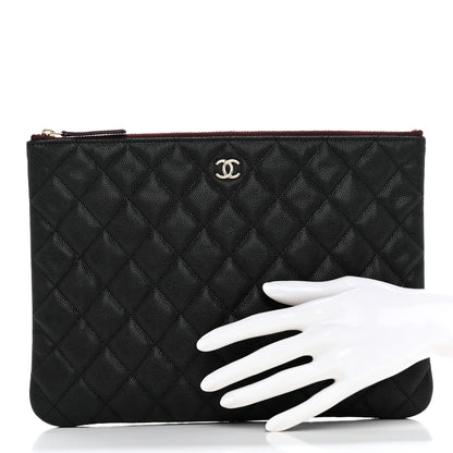 Chanel Caviar Quilted Medium Cosmetic Case Black 2 of 8