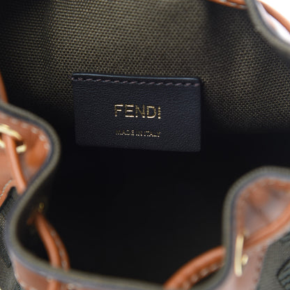 Fendi Canvas Vitello King F is Fendi FF Embroidered Mini Mon Tresor Bucket Bag Amazzonia Cuoio 6 of 11