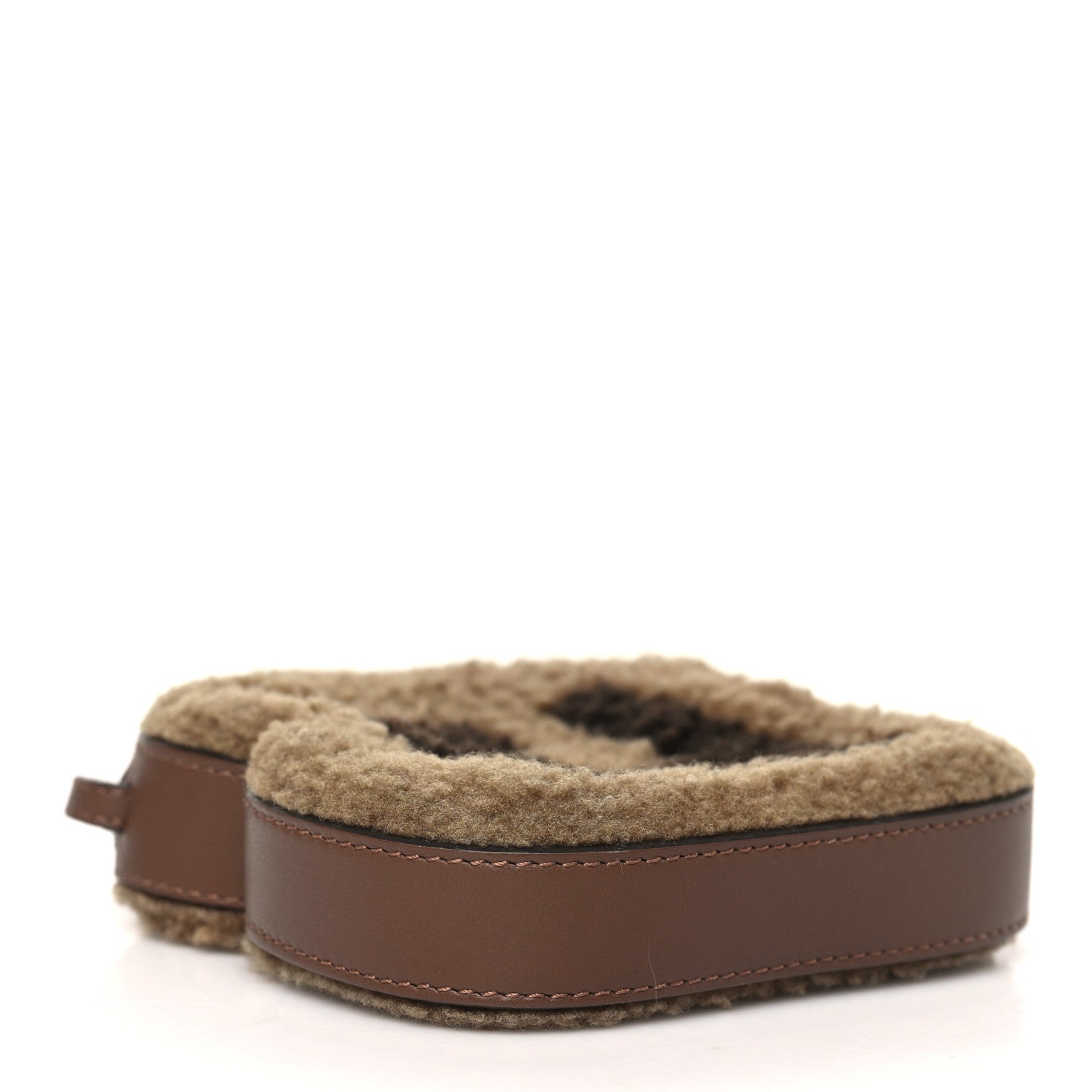 Fendi Shearling Vitello Dolce Macro FF 1974 Dice Bag Charm Multicolor Brown 4 of 10