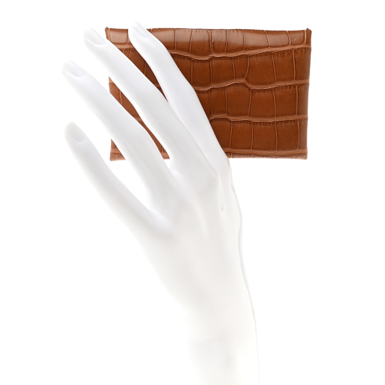 Hermes Matte Alligator Calvi Card Case Gold 2 of 9