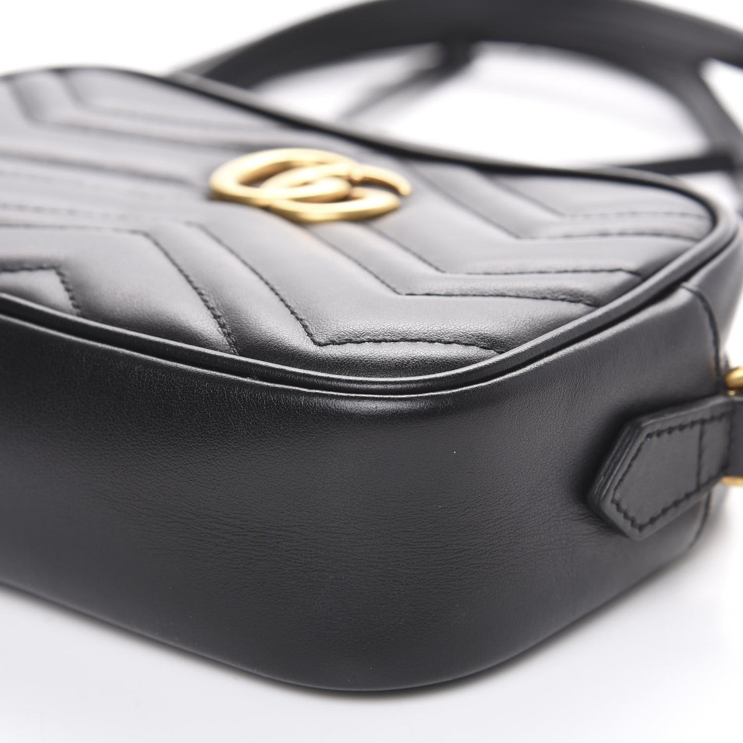 Calfskin Matelasse Mini GG Marmont Chain Shoulder Bag Black