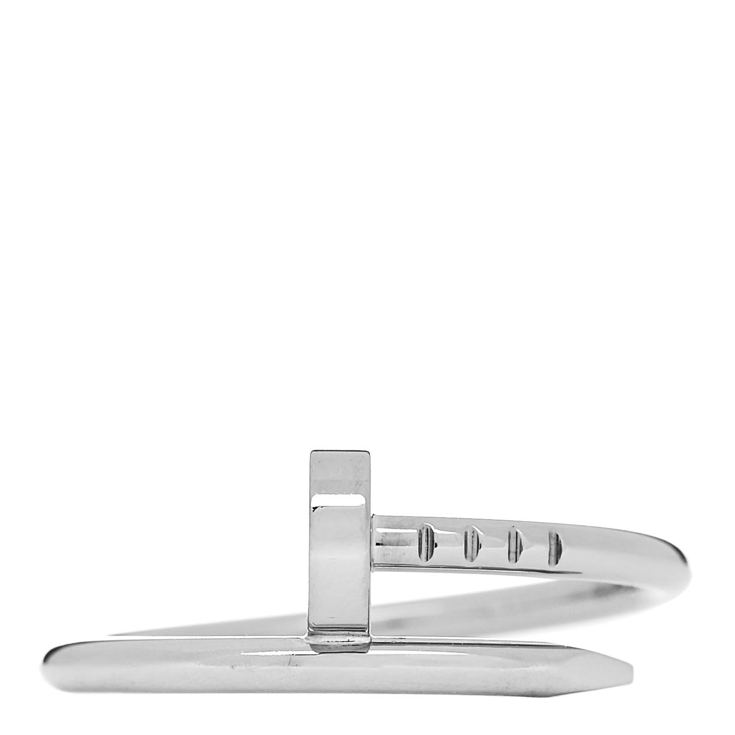 Cartier 18K White Gold Small Juste Un Clou Ring 53 6.25 1 of 5