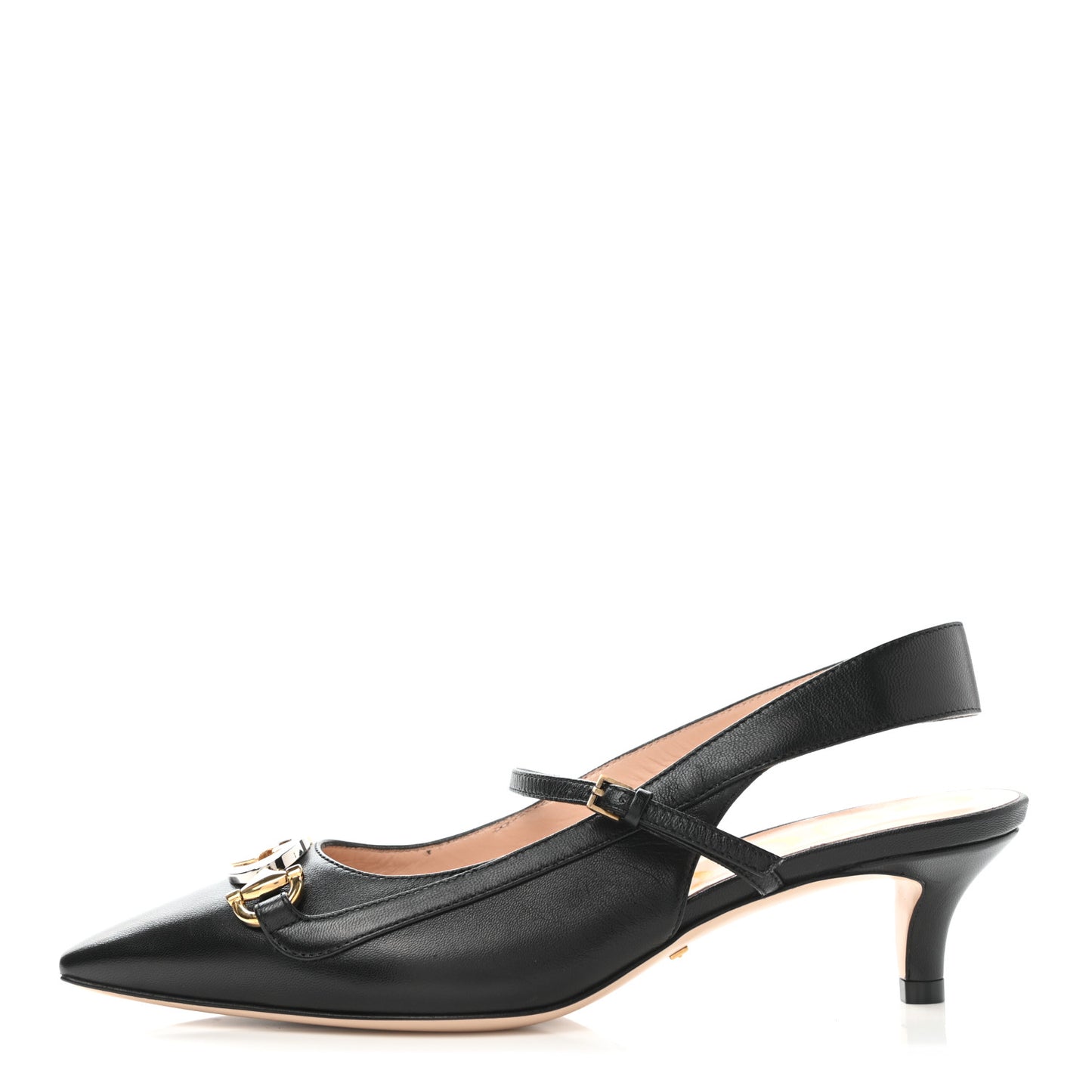 Malaga Kid Zumi Low Heel Slingback Pumps 35.5 Black