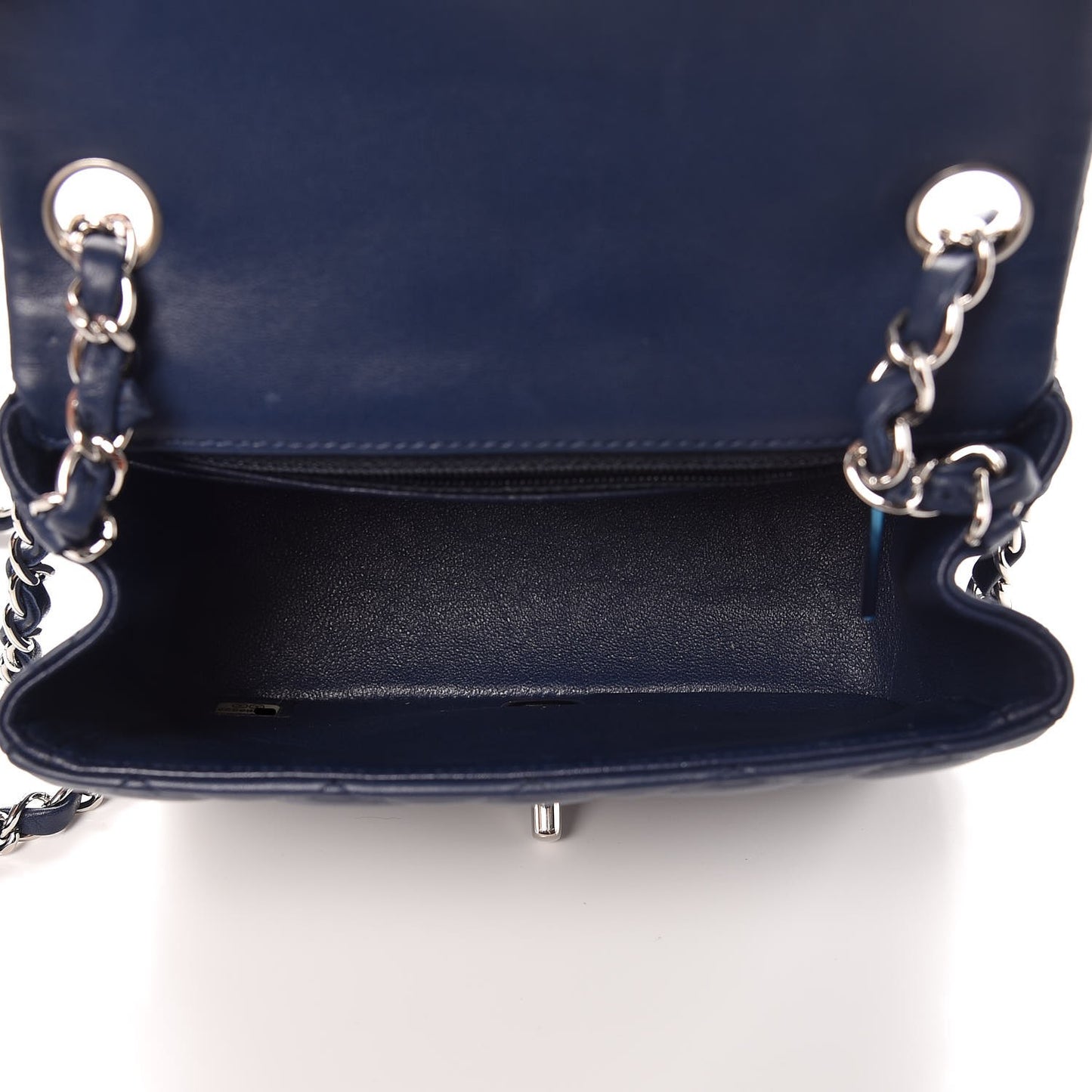 Lambskin Quilted Mini Square Flap Navy