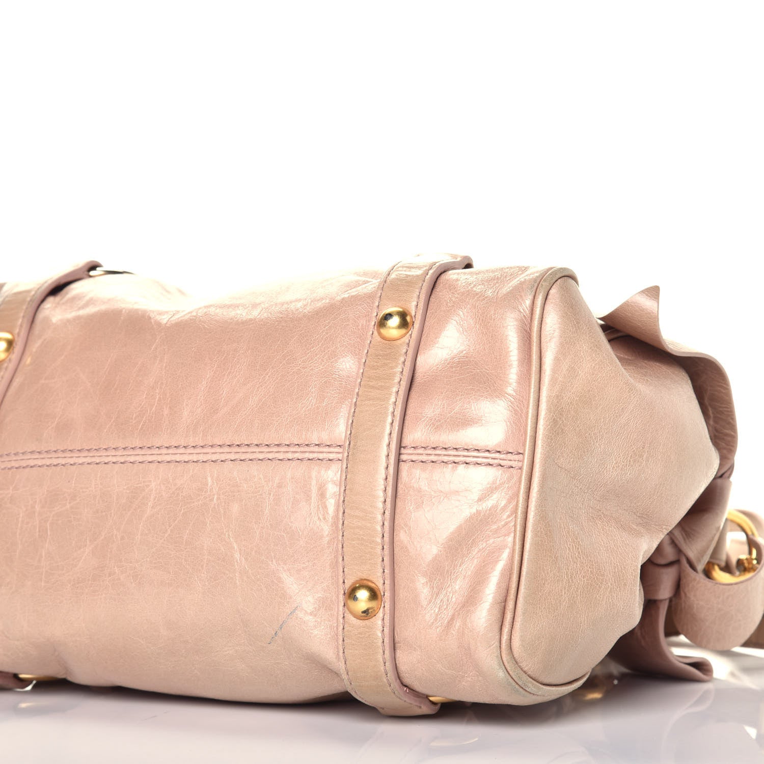 Miu Miu Vitello Lux Mini Bow Bag Cipria 10 of 12