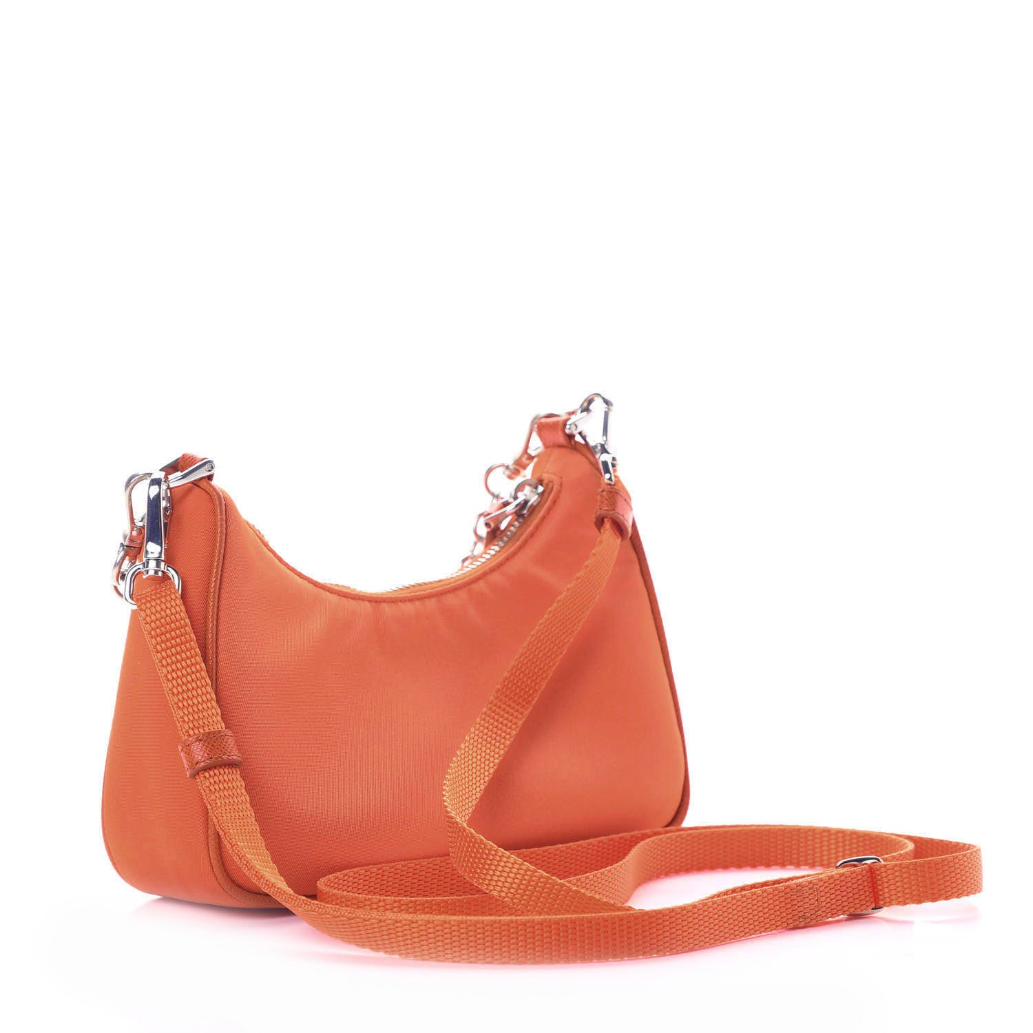 Prada Tessuto Nylon Saffiano Mini Re-Edition 2000 Shoulder Bag Arancio 3 of 10