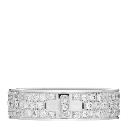 Hermes 18K White Gold Diamond Pave Kelly Ring 51 5.75 1 of 4