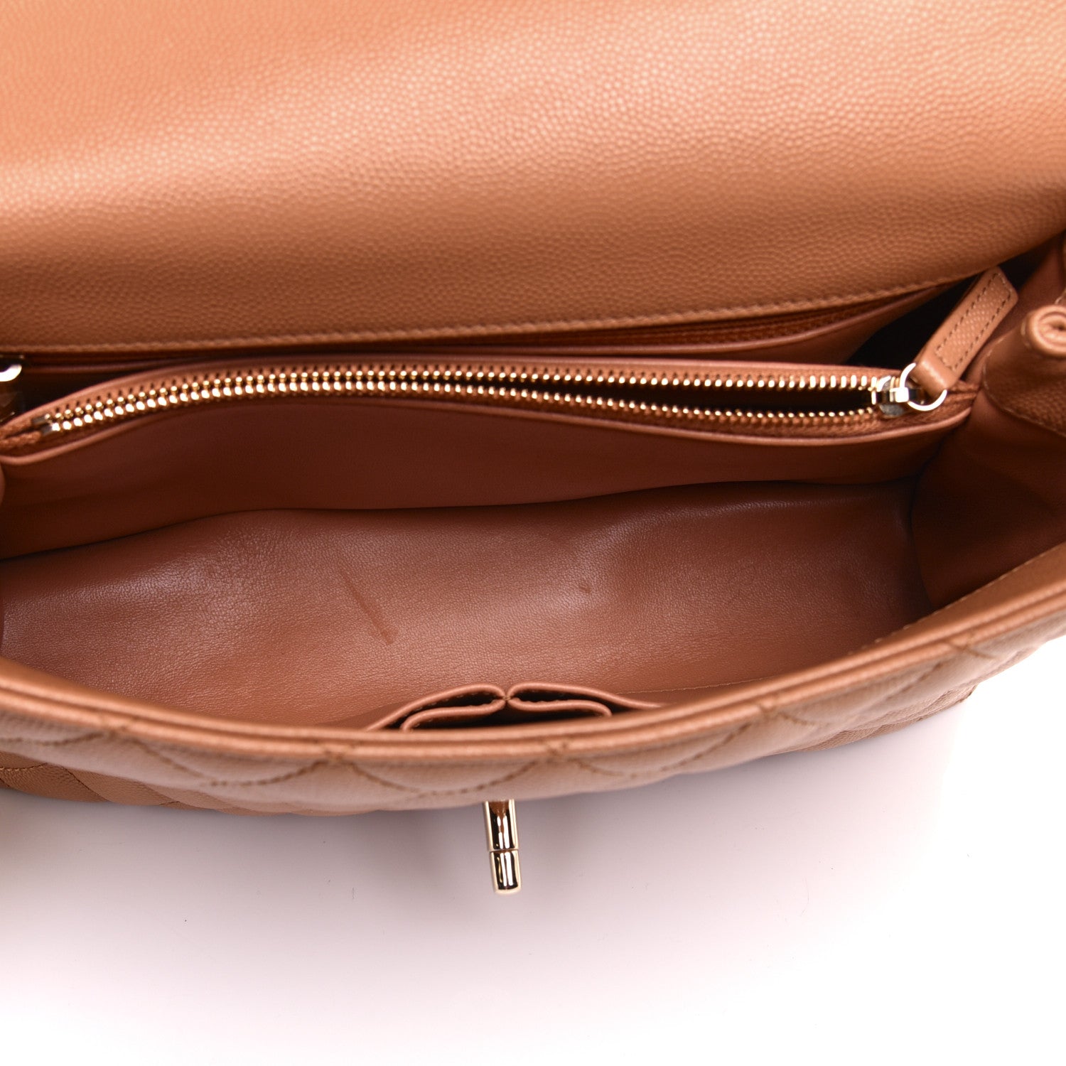 Chanel Caviar Quilted Small Coco Handle Flap Brown 5 of 10