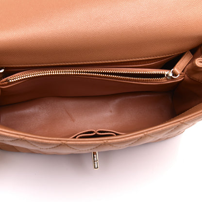 Chanel Caviar Quilted Small Coco Handle Flap Brown 5 of 10