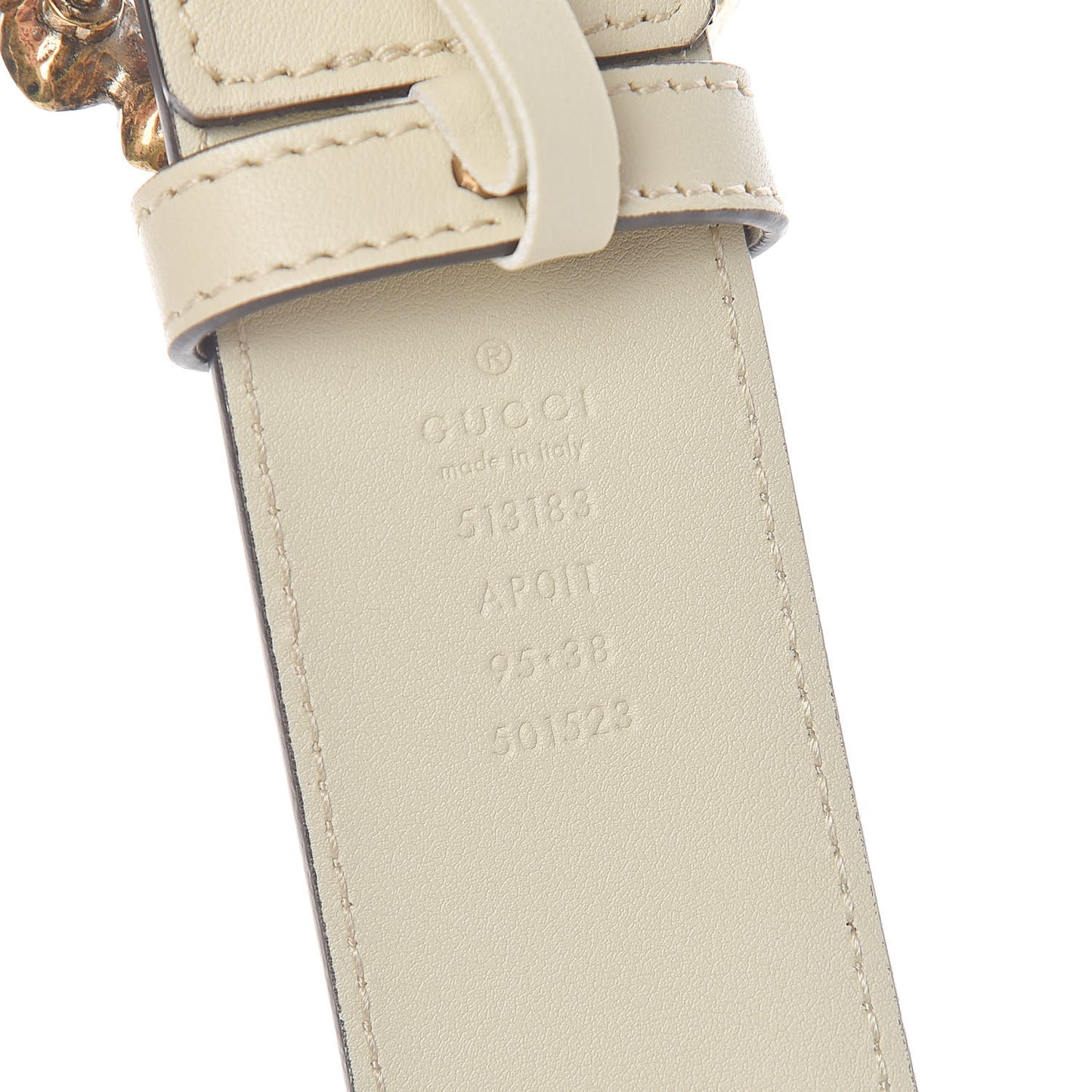 Calfskin Crystal Double G 40mm Belt 95 38 White Multicolor