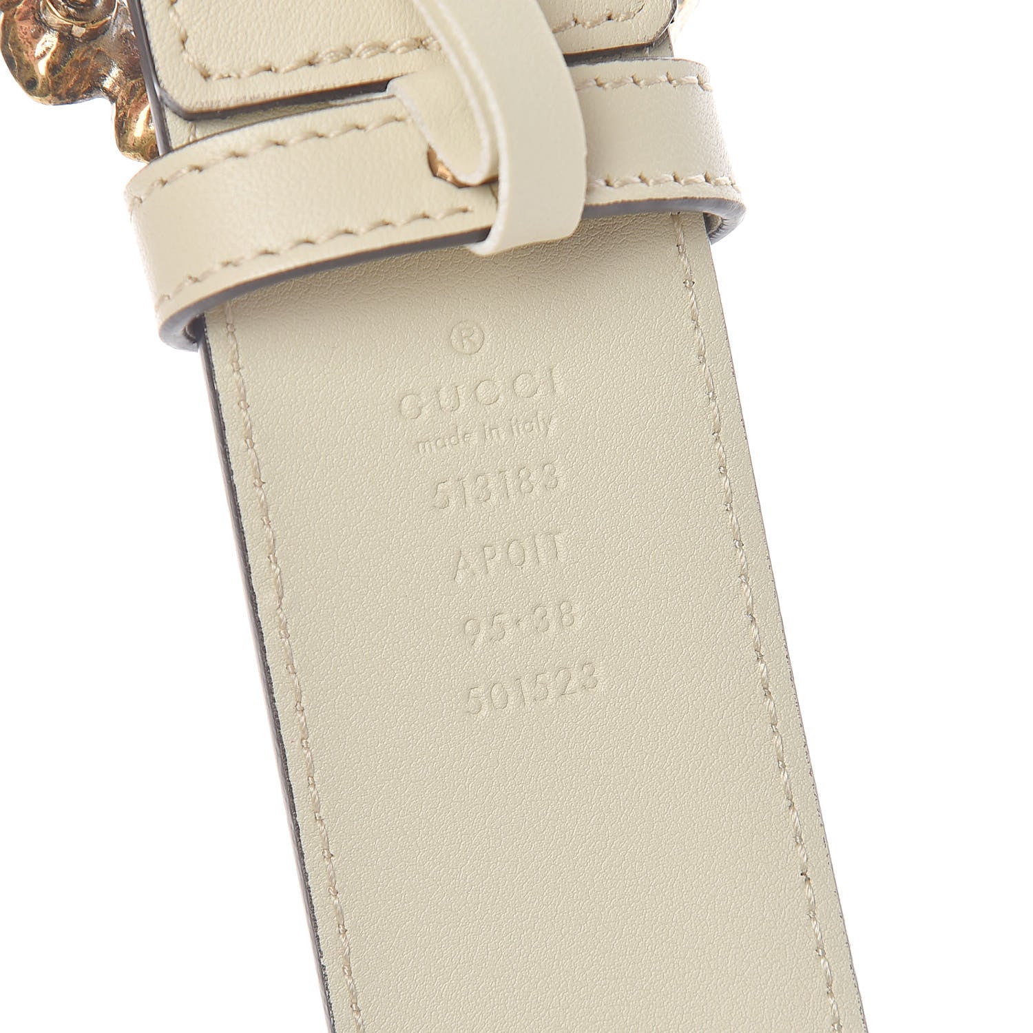 Gucci Calfskin Crystal Double G 40mm Belt 95 38 White Multicolor 4 of 6