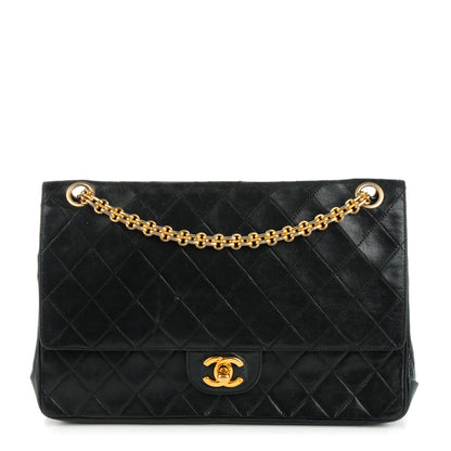 Chanel Lambskin Quilted Medium Double Flap Bijoux Chain Black 1 of 9