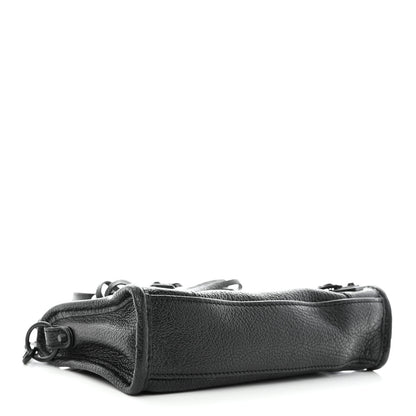 Balenciaga Chevre Black Metallic Edge Hardware Mini City Black 3 of 10