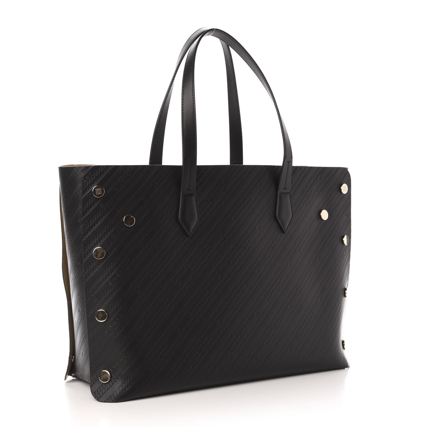 Givenchy Calfskin Chain Embossed Medium Bond Shopper Tote Black 3 of 11