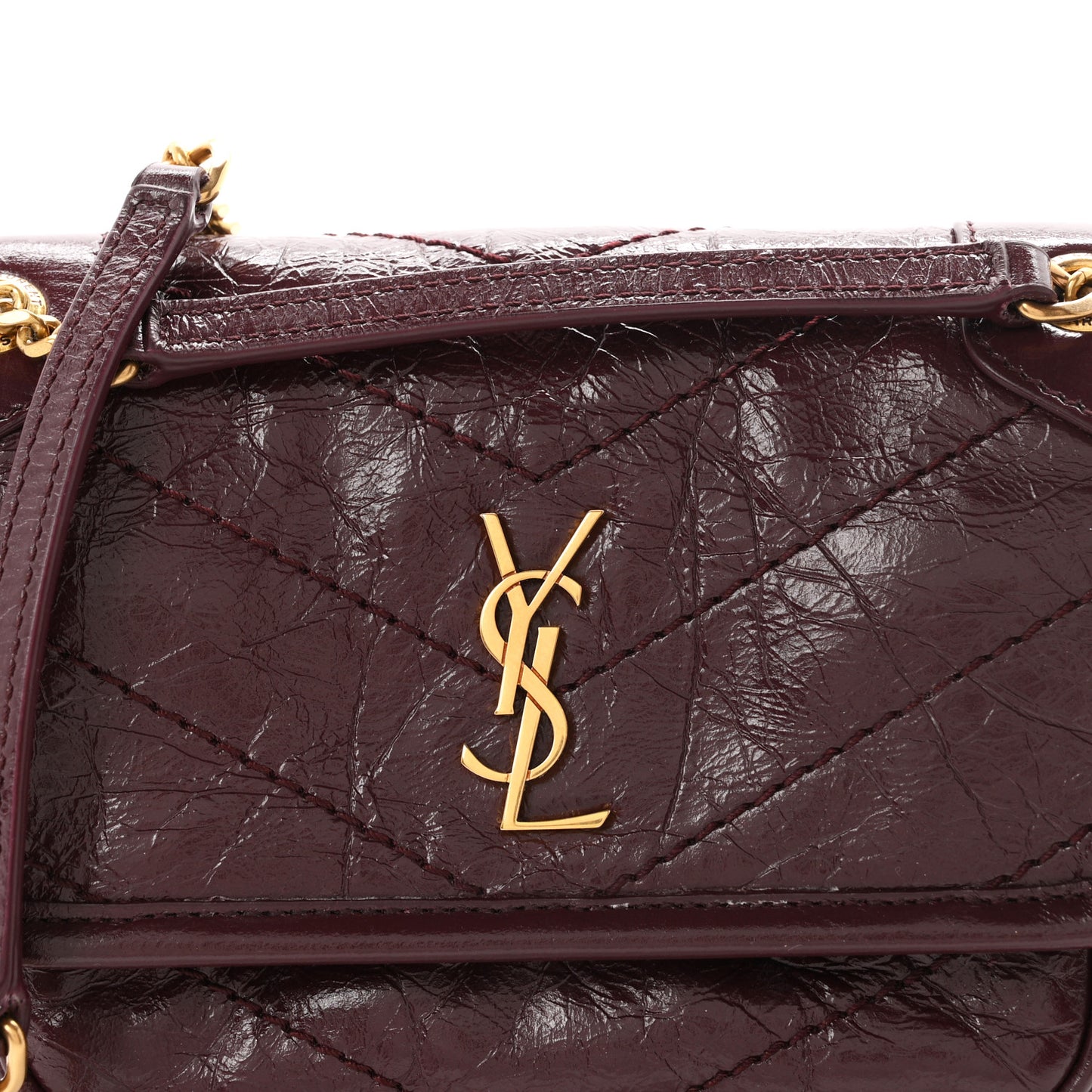 Grained Lambskin Monogram Mini Niki Chain Satchel Arabica