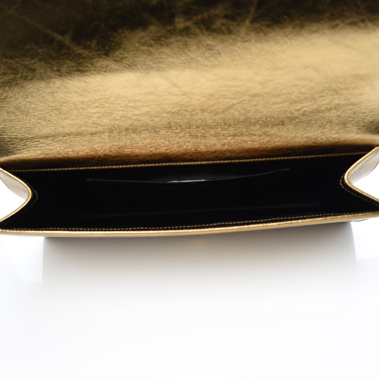 Metallic Calfskin Monogram Large Belle De Jour Clutch Gold