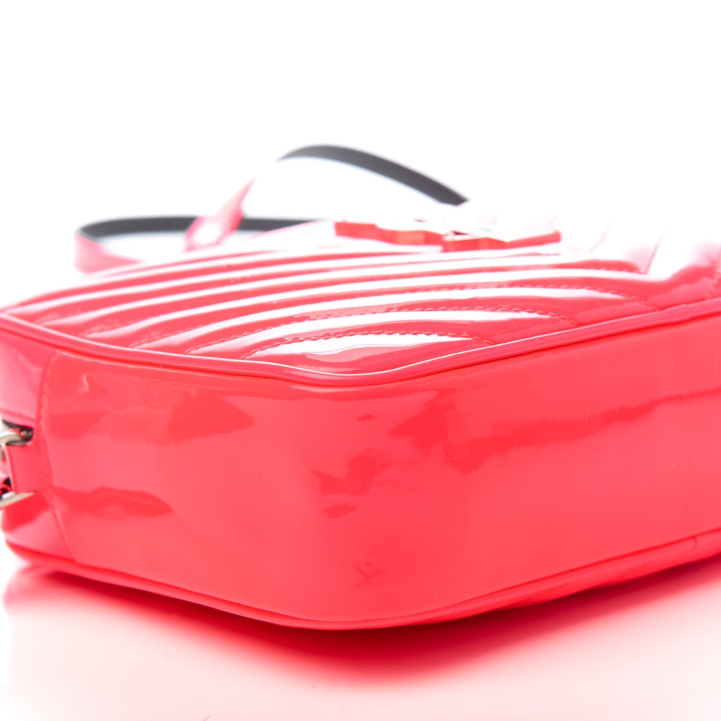 Patent Calfskin Matelasse Monogram Lou Camera Bag Neon Pink