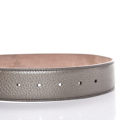 Gucci Metallic Calfskin Interlocking G 40mm Belt 85 34 Pewter 8 of 8